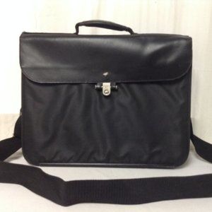 Mandarin Duck,Briefcase, Black leather and Nylon